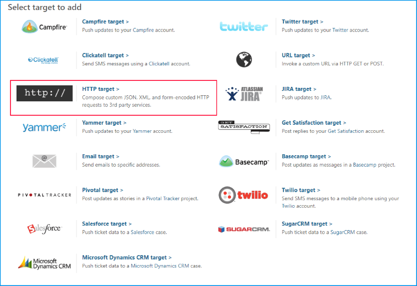 Zendesk Targets